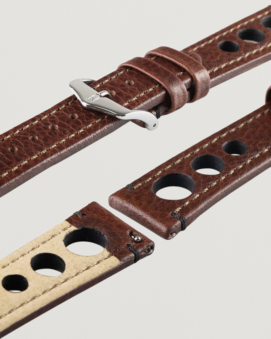 Uomini | Cinturini per orologi | HIRSCH | Rally Natural Leather Racing Watch Strap Brown