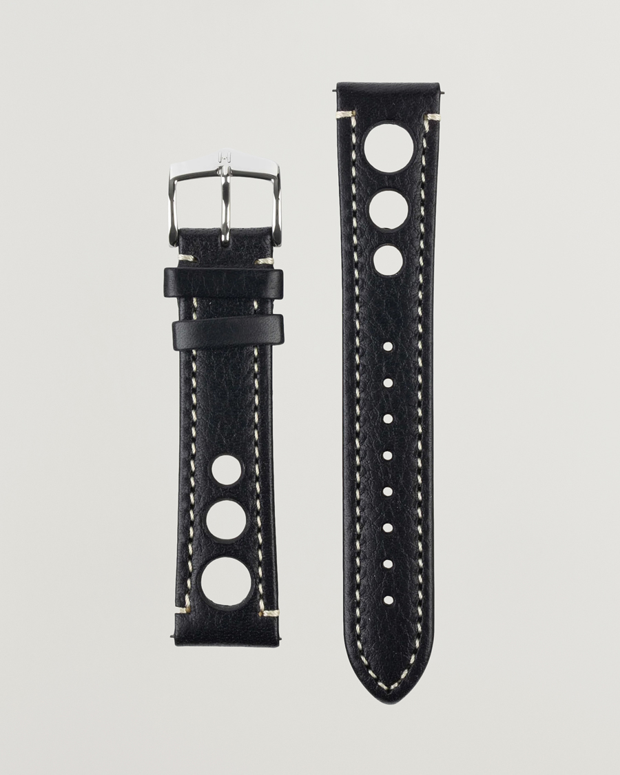 Uomini | Cinturini per orologi | HIRSCH | Rally Natural Leather Racing Watch Strap Black