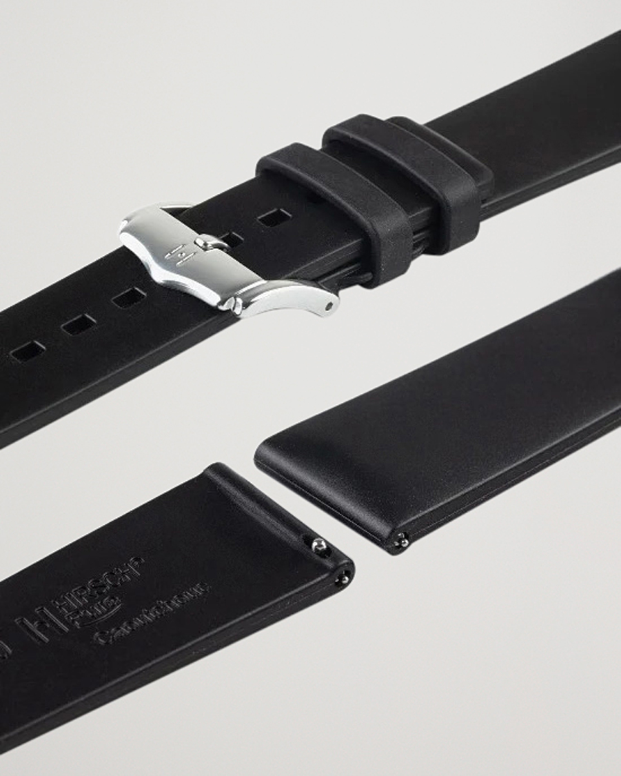 Uomini | Cinturini per orologi | HIRSCH | Pure Natural Rubber Watch Strap Black