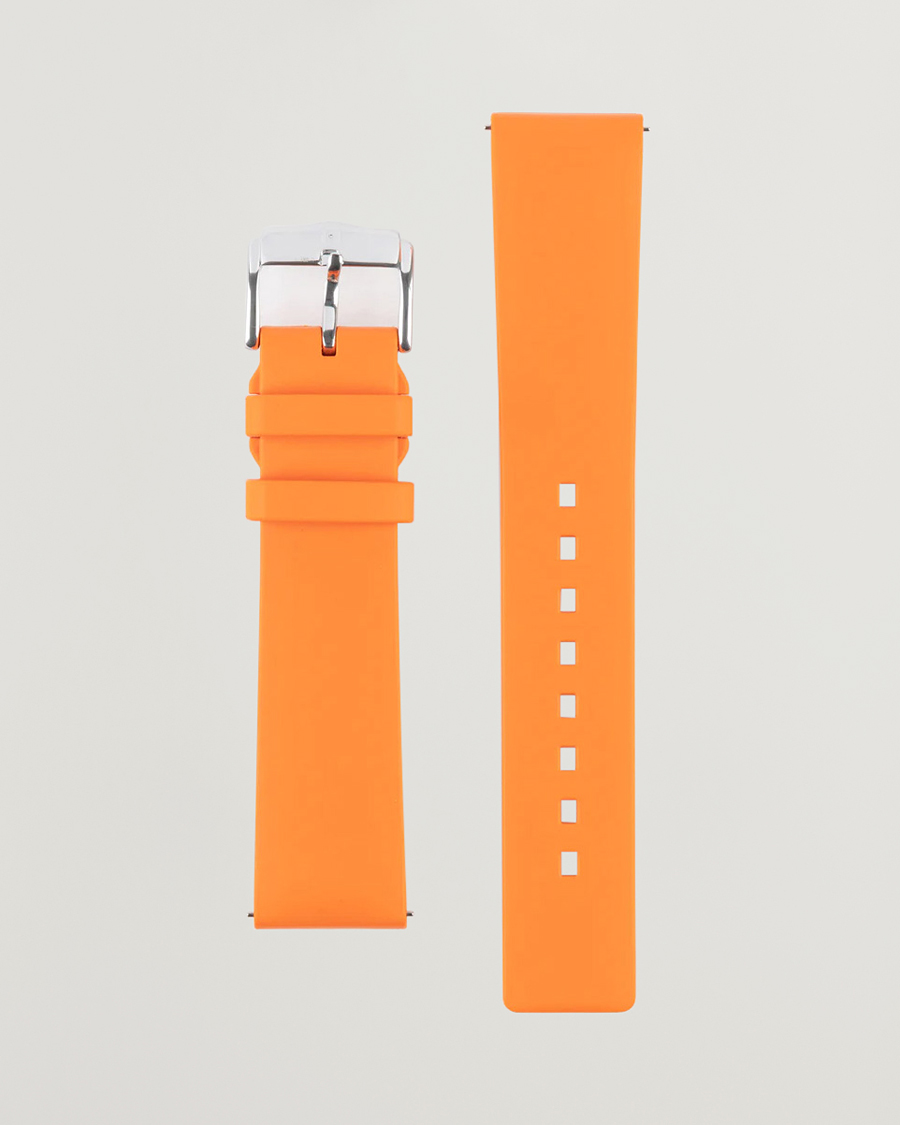 Uomini | Cinturini per orologi | HIRSCH | Pure Natural Rubber Watch Strap Orange