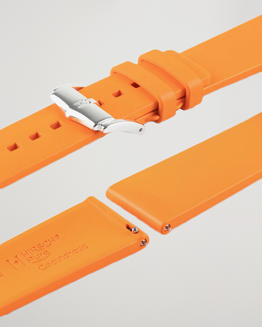 Uomini | Cinturini per orologi | HIRSCH | Pure Natural Rubber Watch Strap Orange