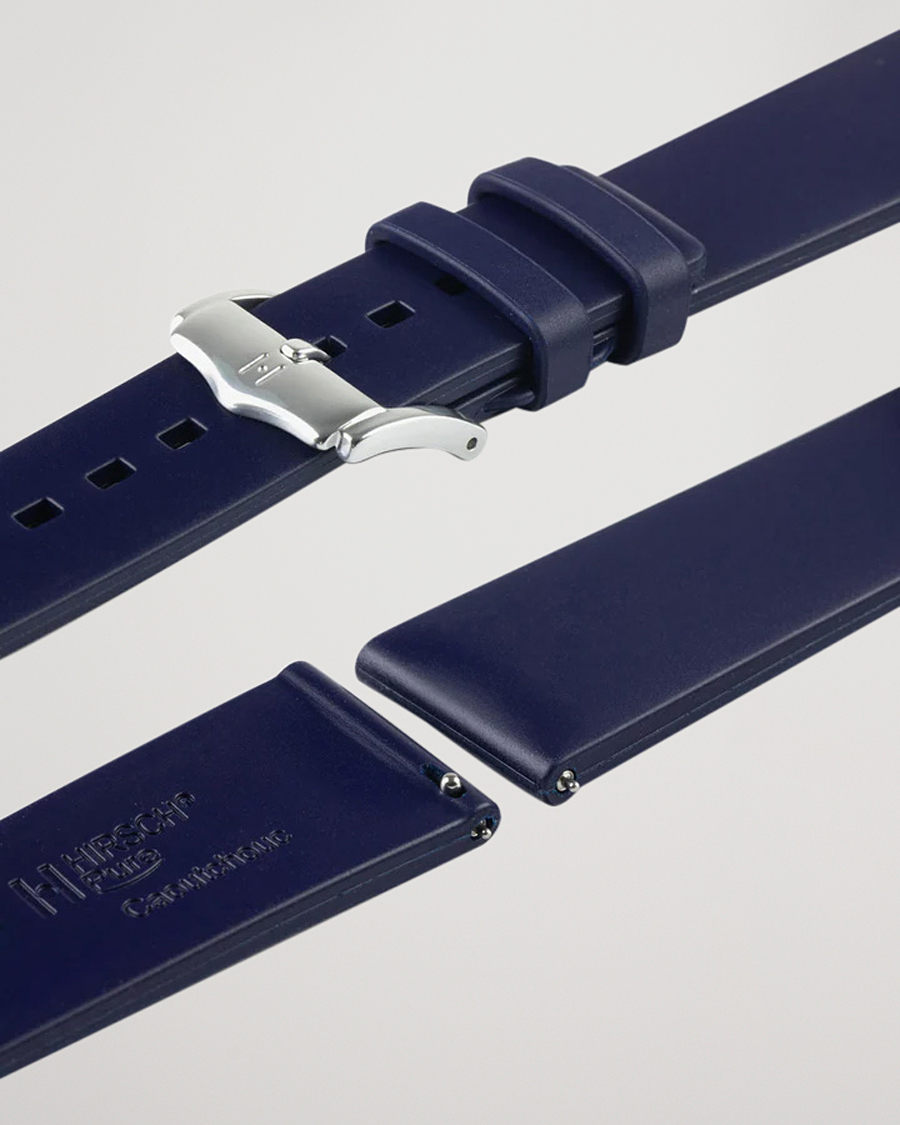 Uomini | Cinturini per orologi | HIRSCH | Pure Natural Rubber Watch Strap Blue