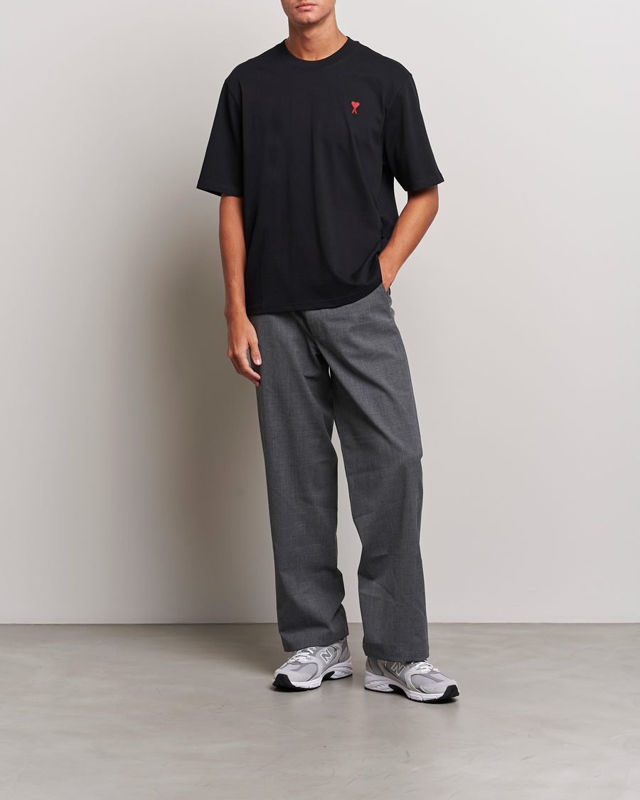 Uomini | T-shirt | AMI | Heart Logo T-Shirt Black