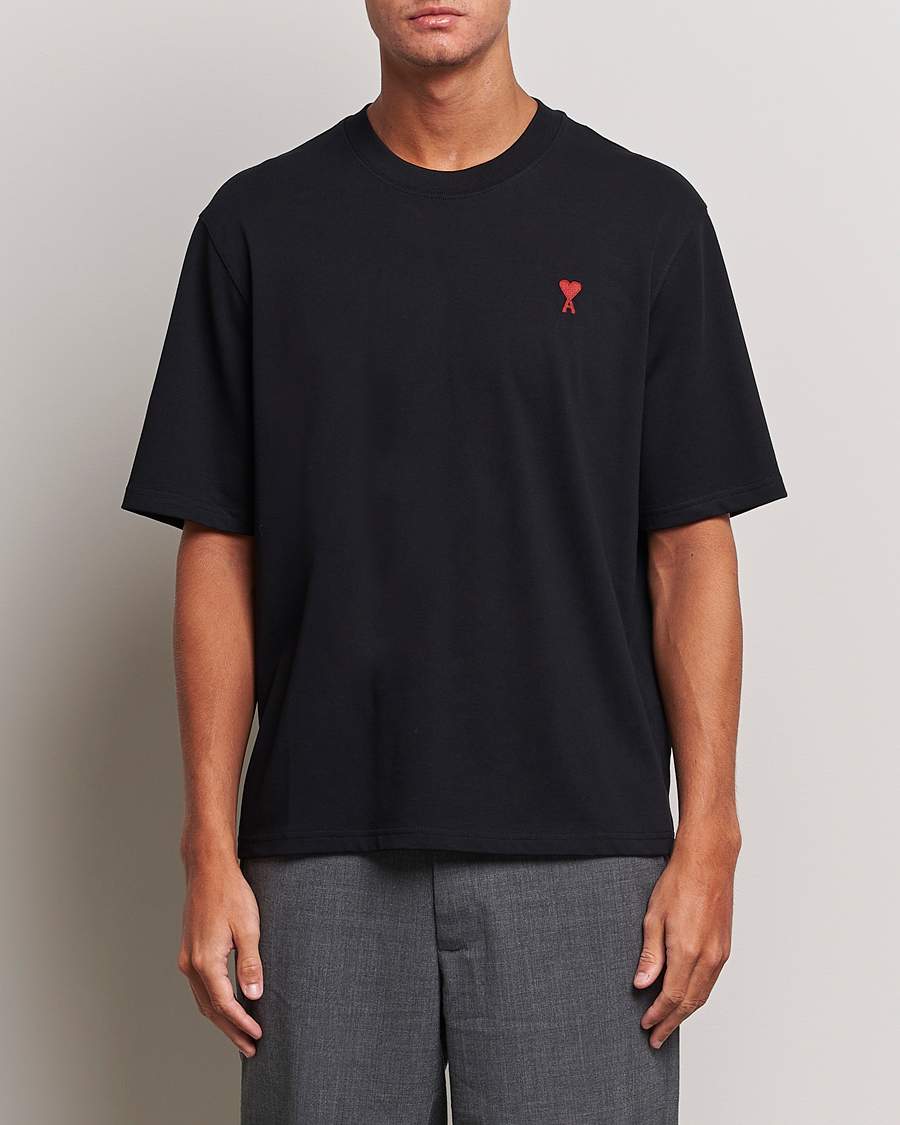 Uomini | T-shirt | AMI | Heart Logo T-Shirt Black