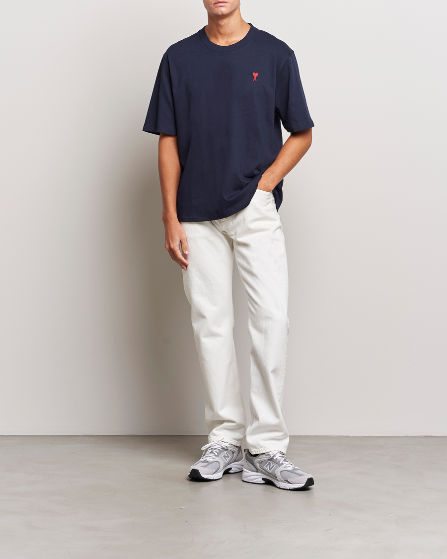 Uomini | T-shirt | AMI | Heart Logo T-Shirt Night Blue