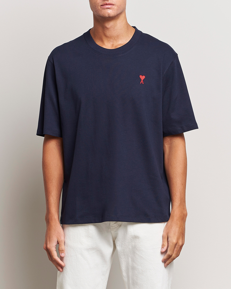 Uomini | T-shirt | AMI | Heart Logo T-Shirt Night Blue