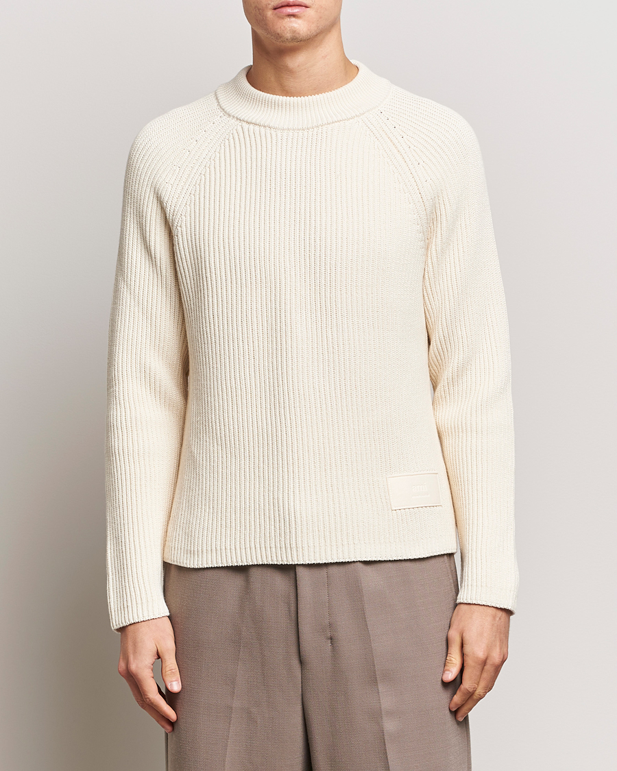 Uomini | Maglieria | AMI | Heavy Knitted Crew Neck Ivory