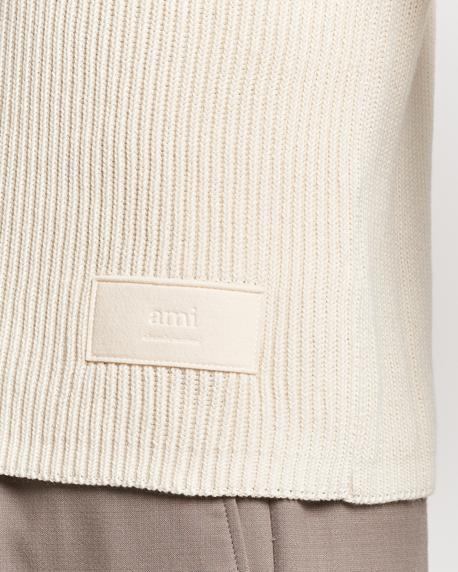Uomini | Maglieria | AMI | Heavy Knitted Crew Neck Ivory