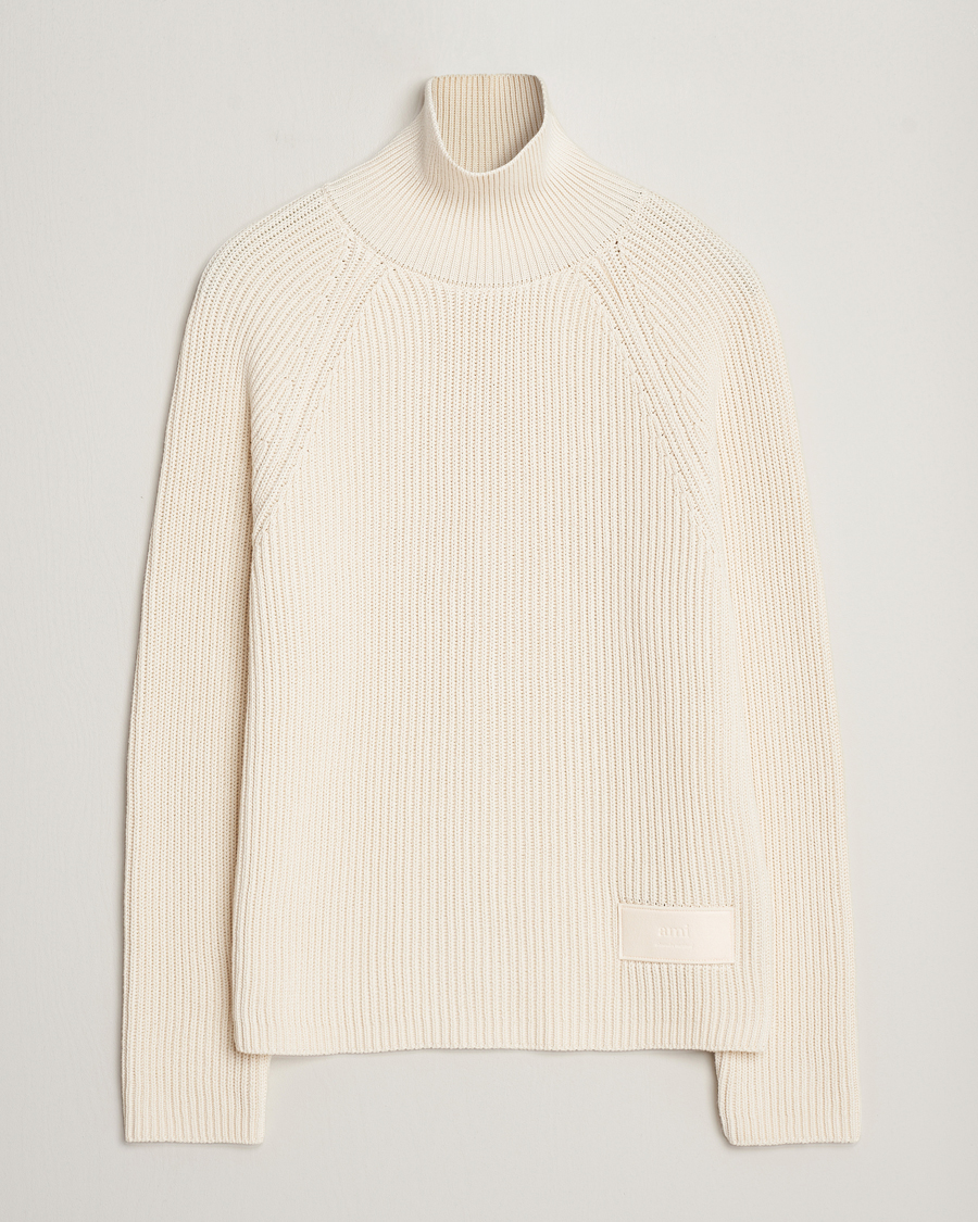 Uomini | Maglieria | AMI | Heavy Knitted Turtleneck Ivory