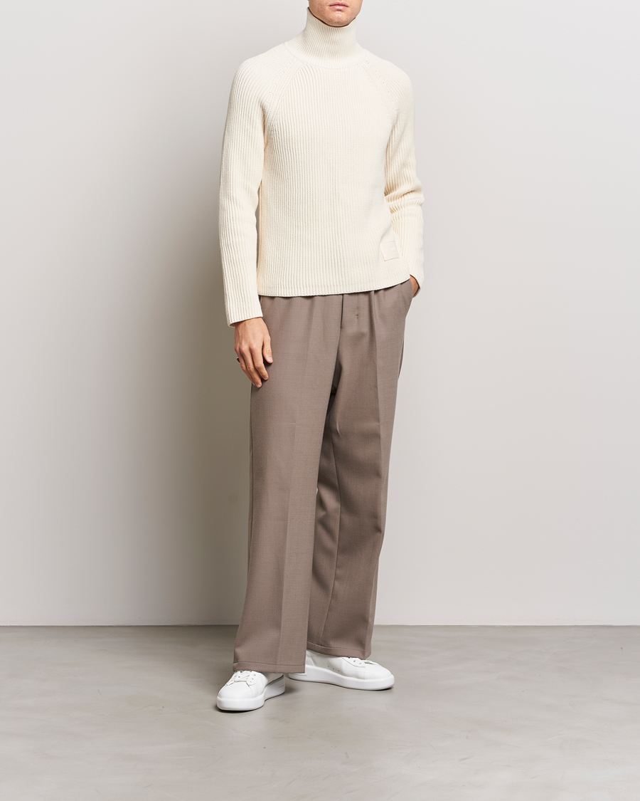 Uomini | Maglieria | AMI | Heavy Knitted Turtleneck Ivory