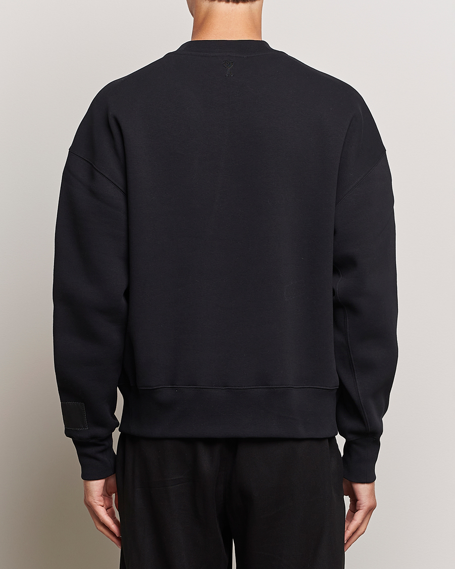 Uomini | Maglieria | AMI | Brushed Cotton Crew Neck Sweatshirt Black