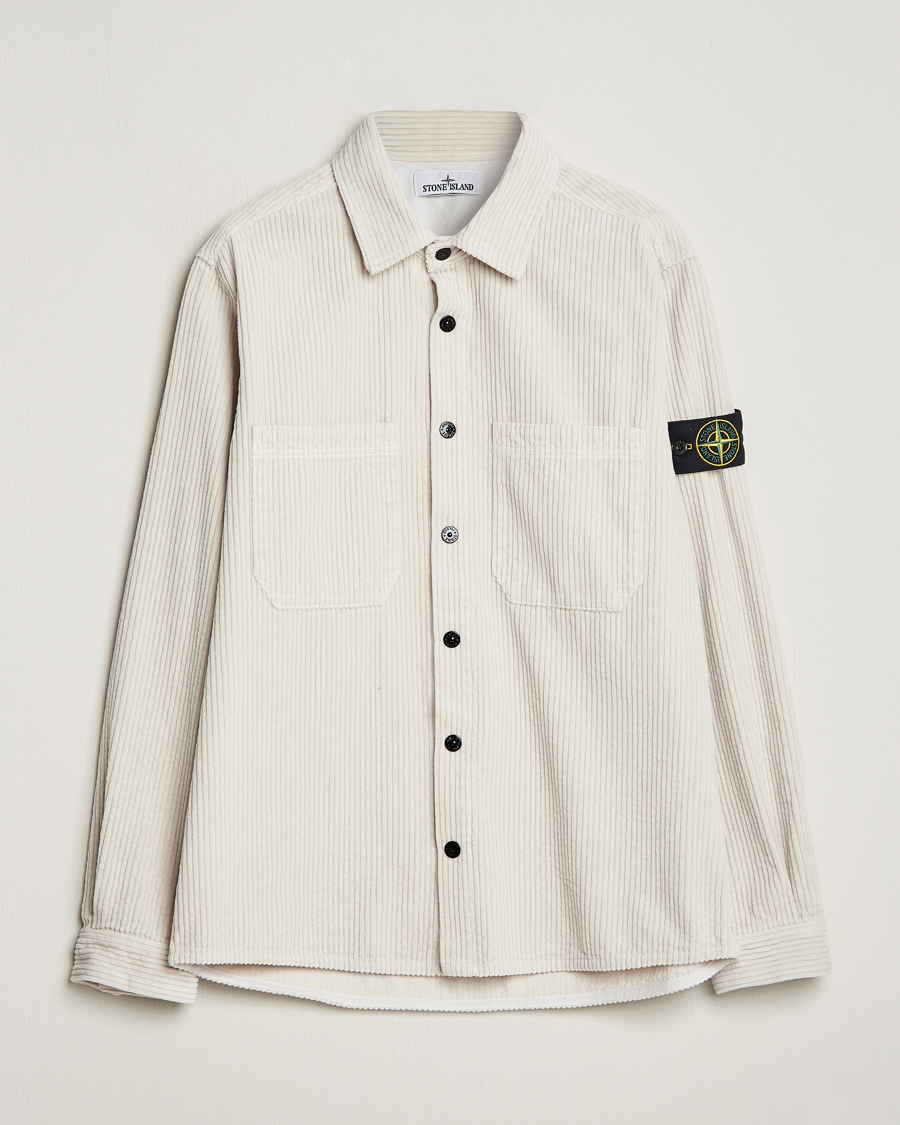 Uomini | Camicie | Stone Island | Garment Dyed Corduroy Overshirt Plaster