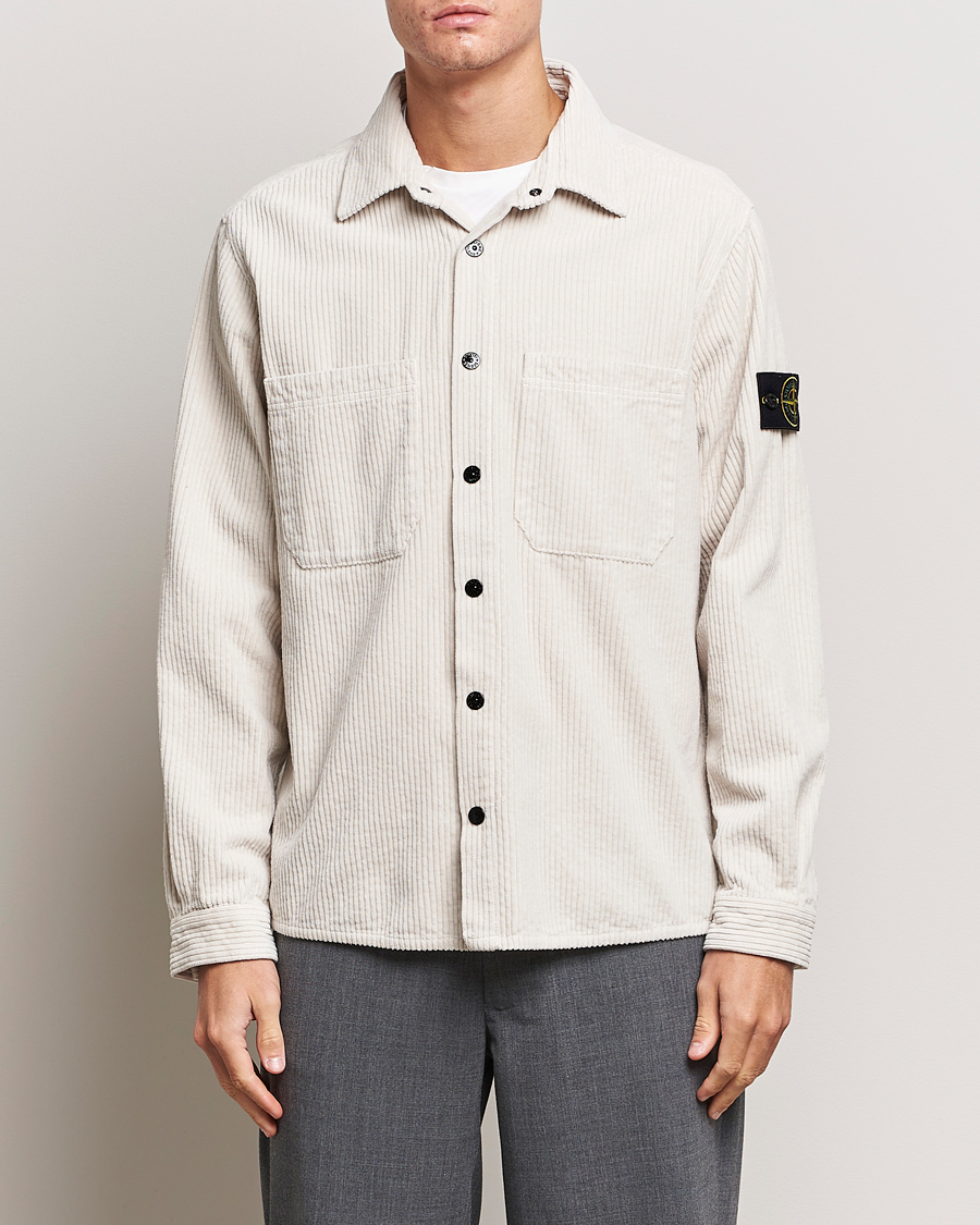 Uomini | Camicie | Stone Island | Garment Dyed Corduroy Overshirt Plaster
