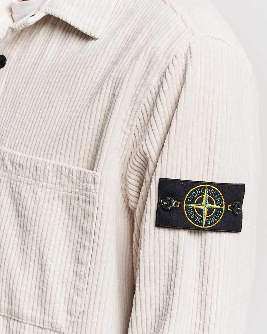Uomini | Camicie | Stone Island | Garment Dyed Corduroy Overshirt Plaster