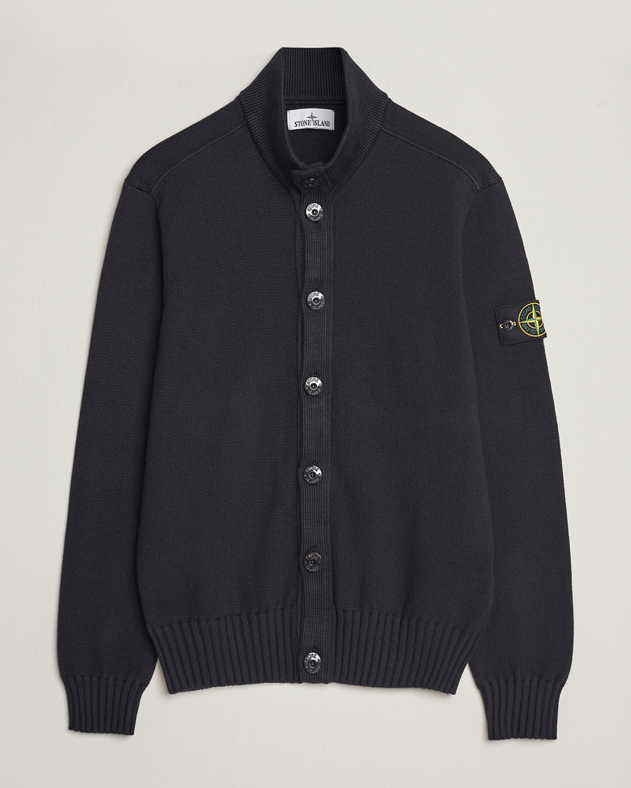 Uomini | Maglieria | Stone Island | Winter Cotton Cardigan Black