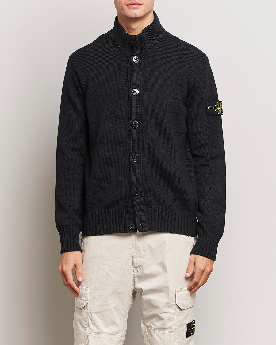 Uomini | Maglieria | Stone Island | Winter Cotton Cardigan Black