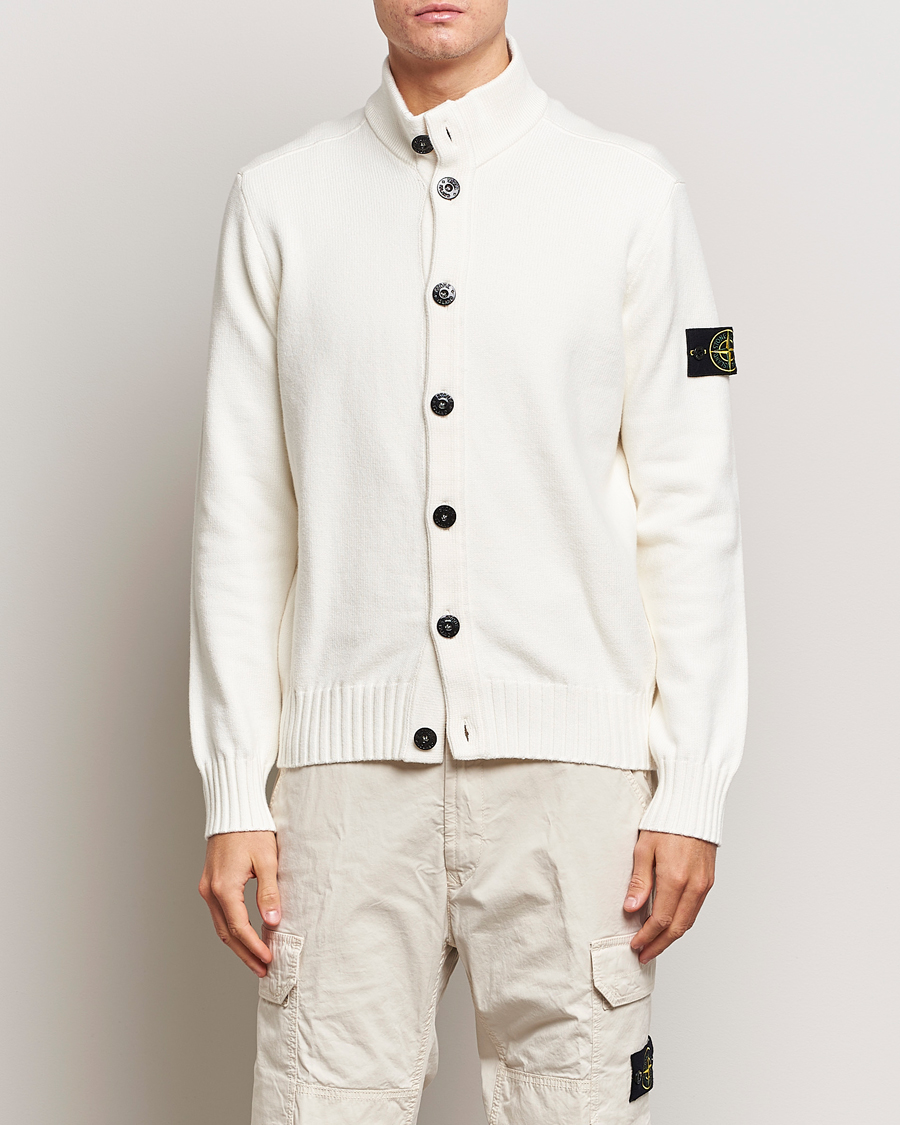 Uomini | Maglieria | Stone Island | Winter Cotton Cardigan Natural