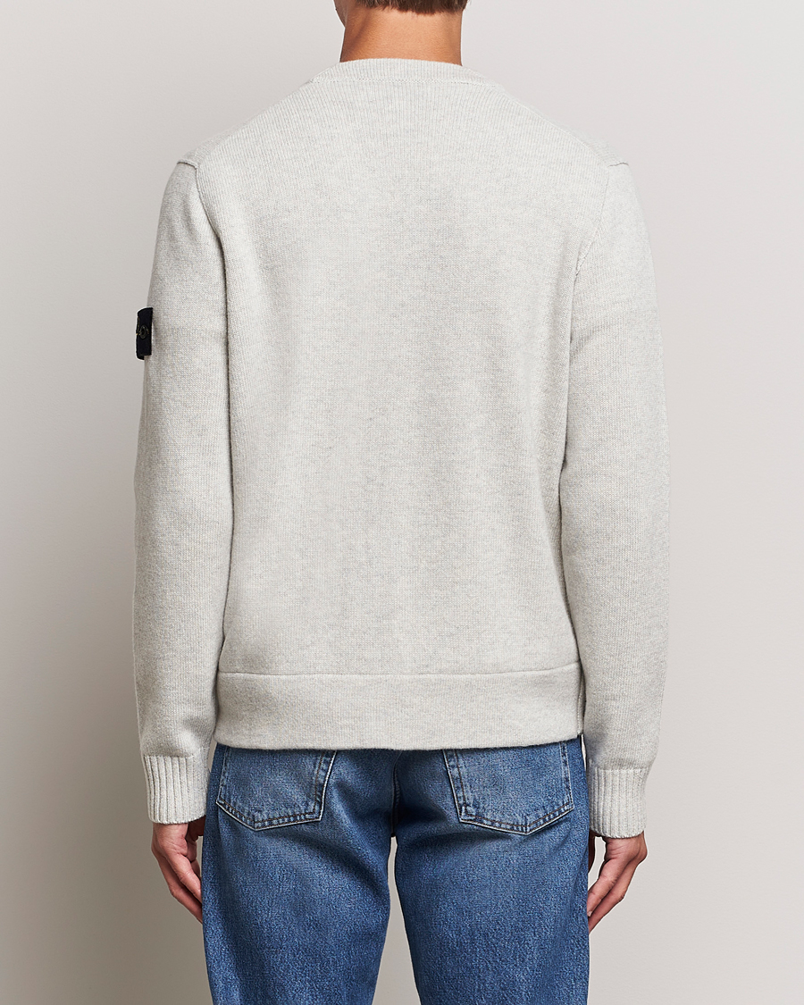Uomini | Maglieria | Stone Island | Knitted Geelong Wool Cardigan Pearl Grey