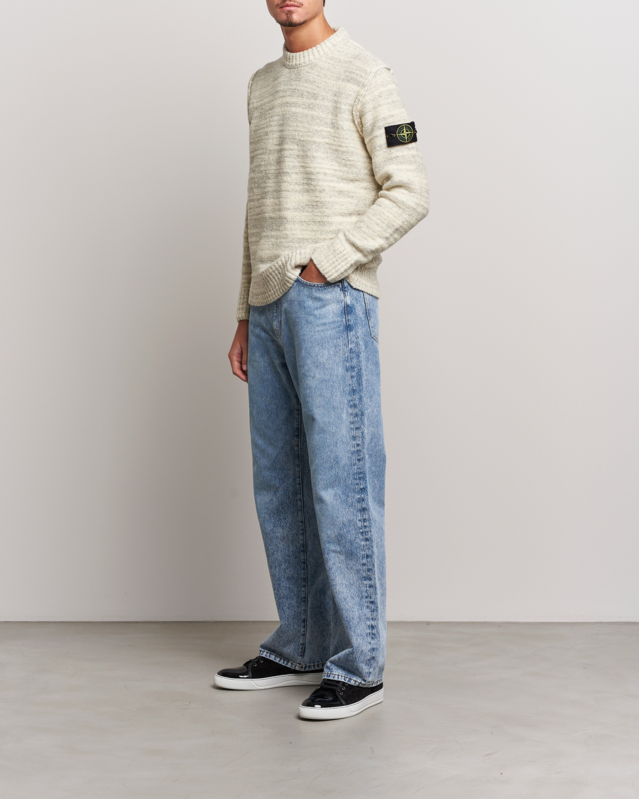 Uomini | Maglieria | Stone Island | Knitted Wool/Nylon Sweater Plaster