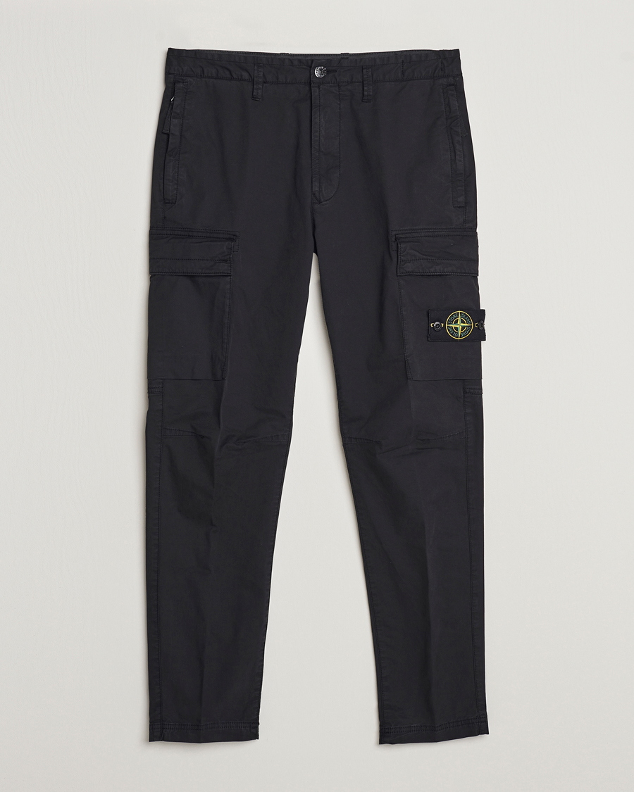 Uomini | Pantaloni | Stone Island | Stretch Cotton Gabardine Trousers Black