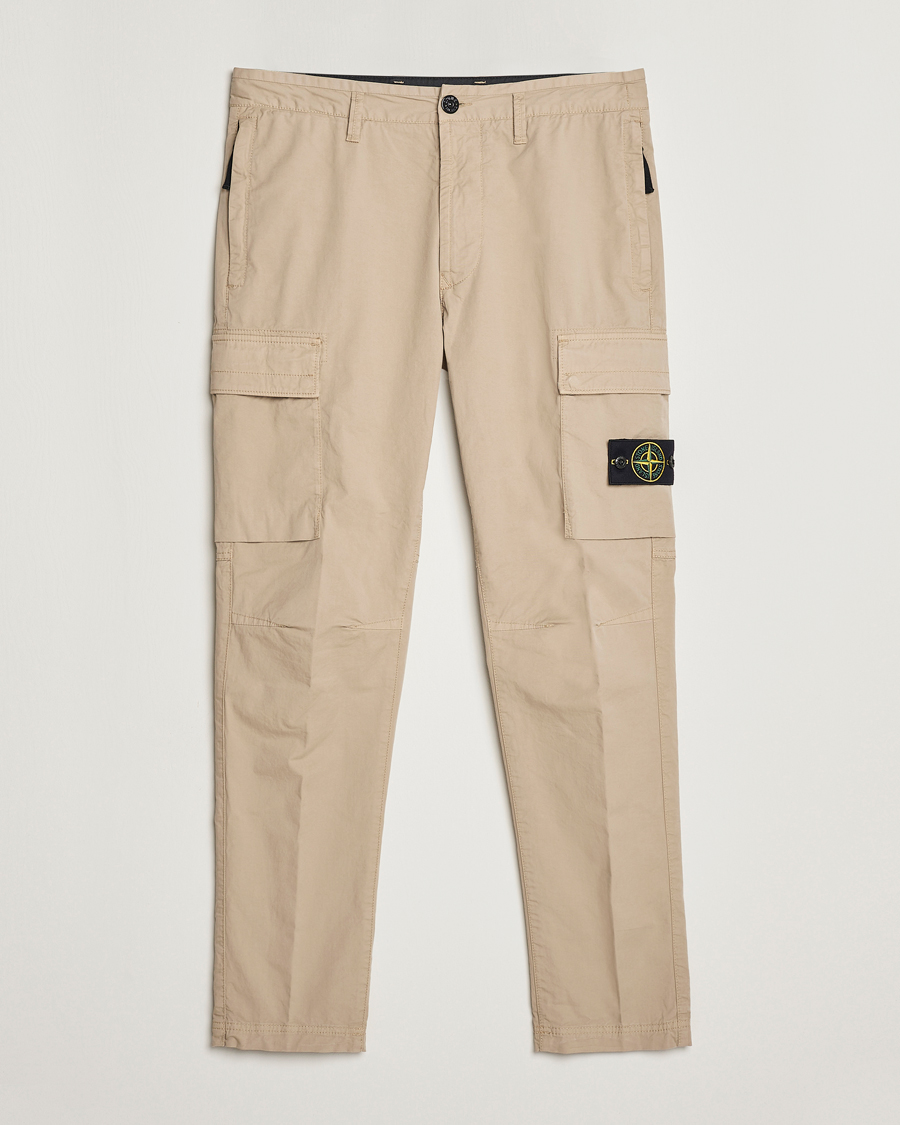 Uomini | Pantaloni | Stone Island | Stretch Cotton Gabardine Trousers Sand