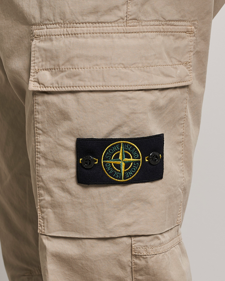 Uomini | Pantaloni | Stone Island | Stretch Cotton Gabardine Trousers Sand