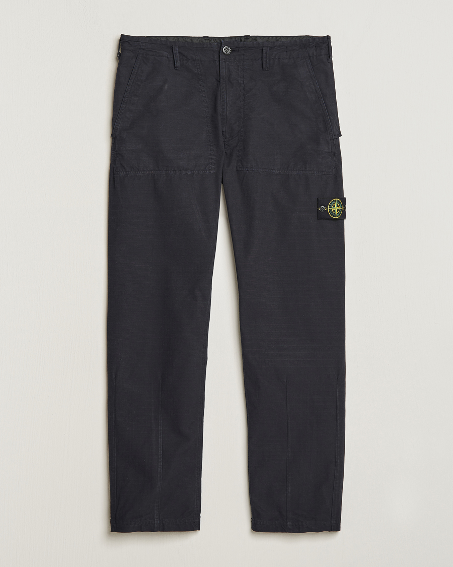 Uomini | Pantaloni | Stone Island | Garment Dyed Ripstop Trousers Navy Blue