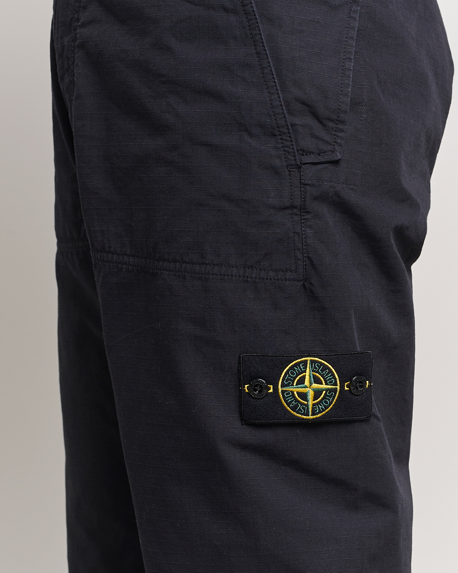 Uomini | Pantaloni | Stone Island | Garment Dyed Ripstop Trousers Navy Blue