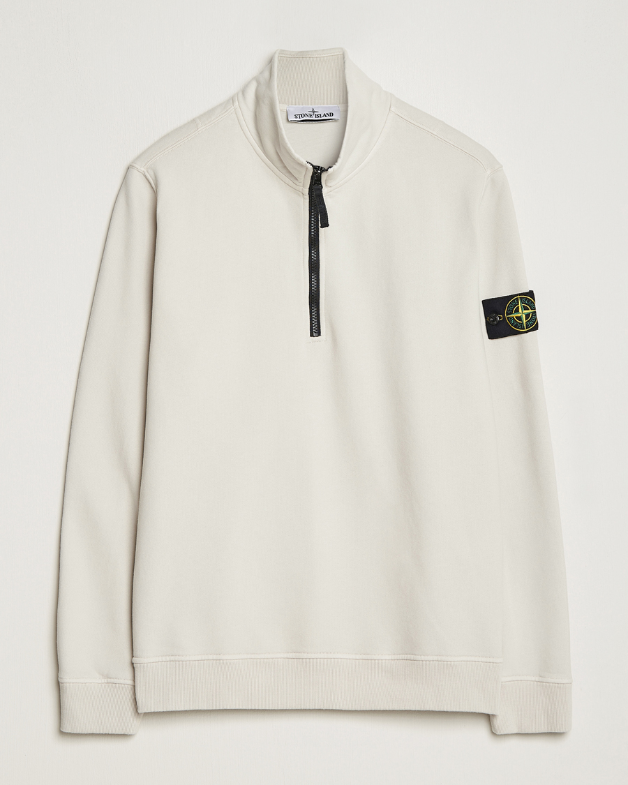Uomini | Maglieria | Stone Island | Garment Dyed Fleece Half Zip Plaster