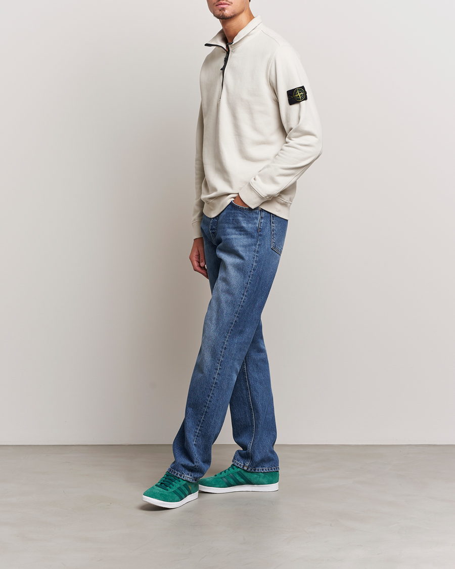 Uomini | Maglieria | Stone Island | Garment Dyed Fleece Half Zip Plaster