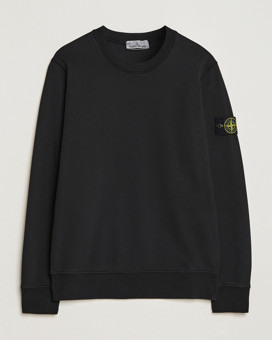 Uomini | Maglieria | Stone Island | Garment Dyed Fleece Sweatshirt Black