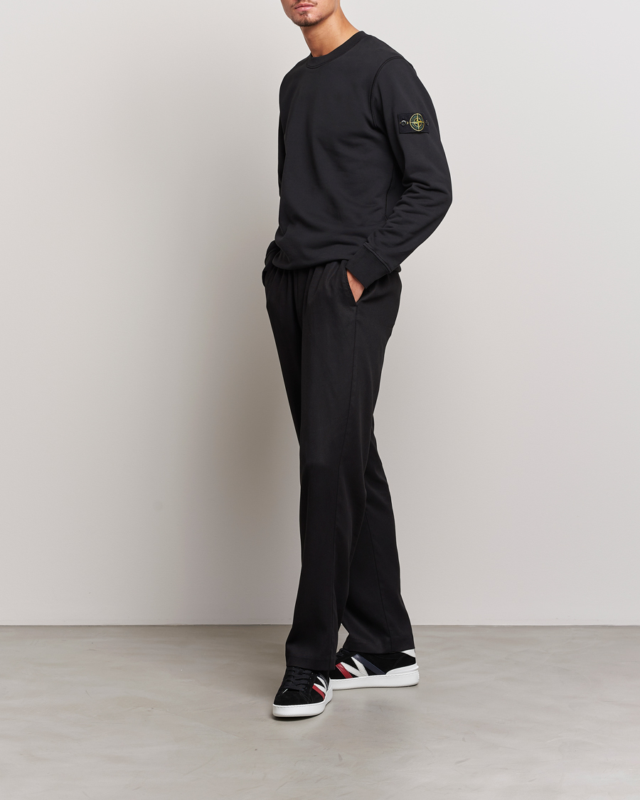 Uomini | Maglieria | Stone Island | Garment Dyed Fleece Sweatshirt Black