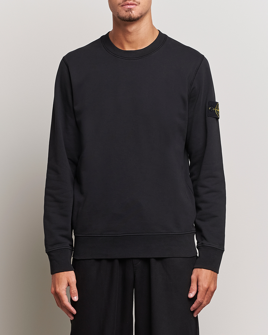 Uomini | Maglieria | Stone Island | Garment Dyed Fleece Sweatshirt Black
