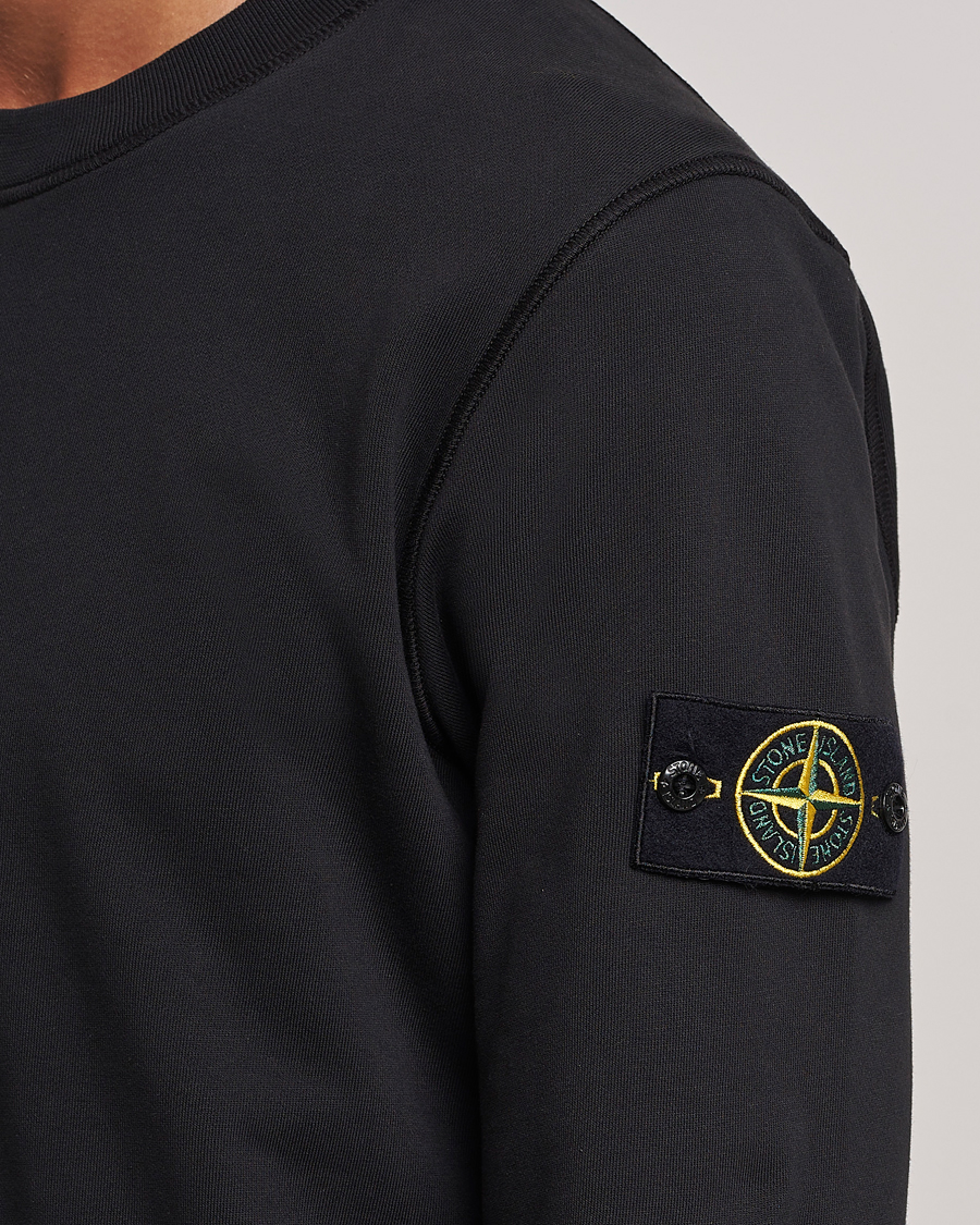 Uomini | Maglieria | Stone Island | Garment Dyed Fleece Sweatshirt Black