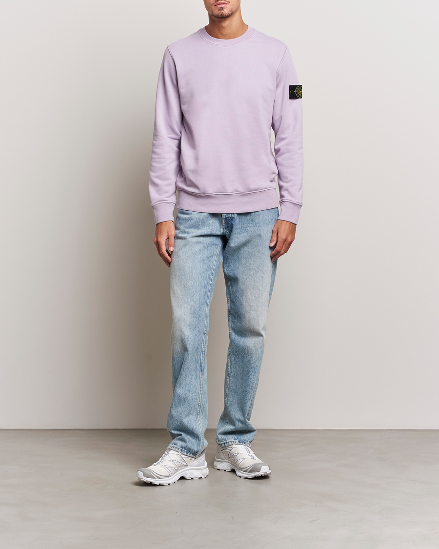 Uomini | Maglieria | Stone Island | Garment Dyed Fleece Sweatshirt Lavender