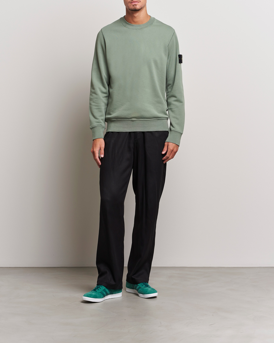 Uomini | Maglieria | Stone Island | Garment Dyed Fleece Sweatshirt Sage