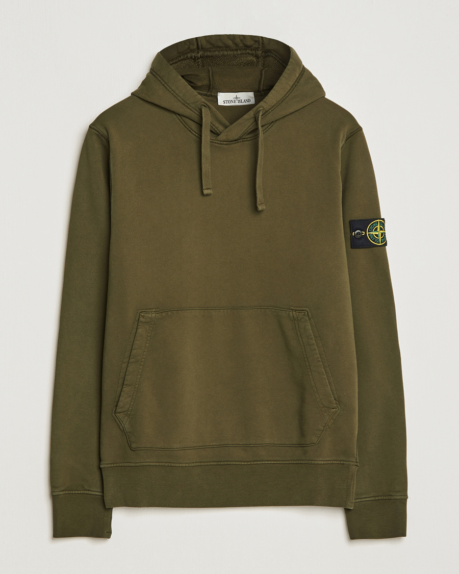 Uomini | Maglieria | Stone Island | Garment Dyed Fleece Hood Olive