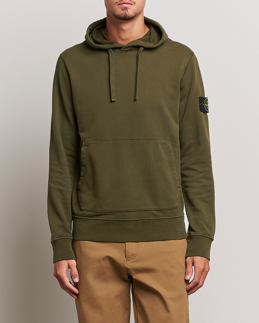 Uomini | Maglieria | Stone Island | Garment Dyed Fleece Hood Olive