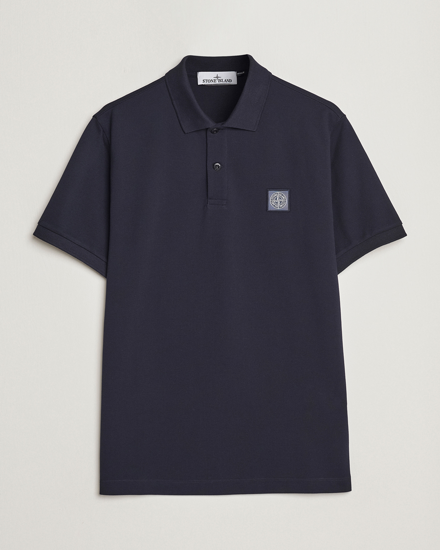 Uomini | Polo | Stone Island | Cotton Pique Polo Navy Blue