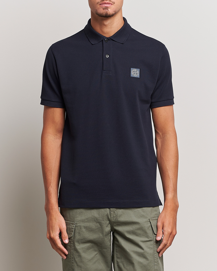 Uomini | Polo | Stone Island | Cotton Pique Polo Navy Blue