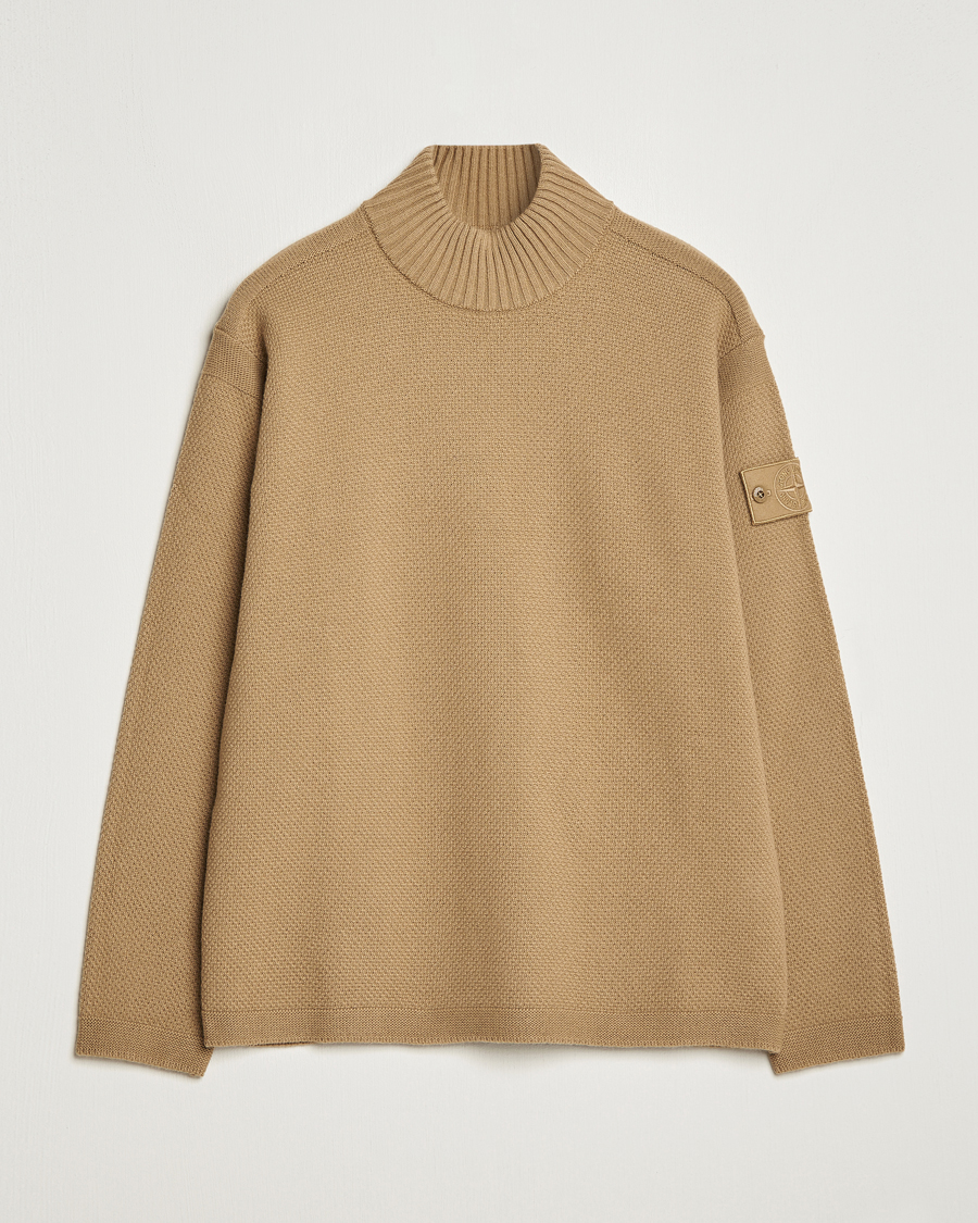 Uomini | Maglieria | Stone Island | Ghost Piece Geelong Wool Turtleneck Dark Beige