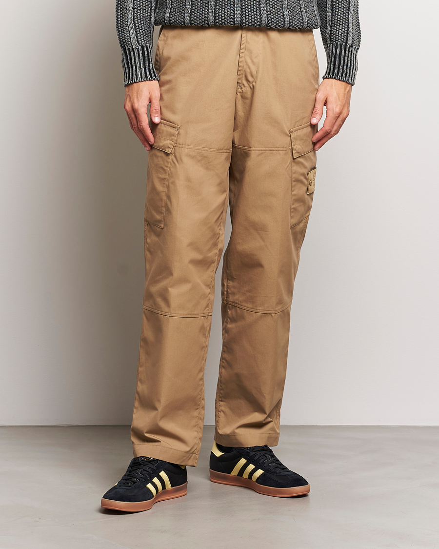 Uomini | Pantaloni | Stone Island | Ghost Piece O-Ventile Trousers Dark Beige