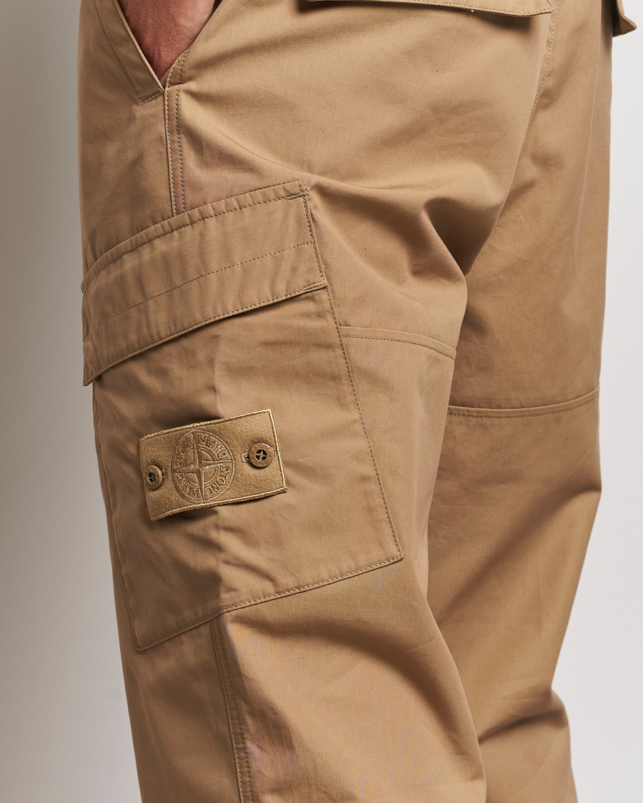 Uomini | Pantaloni | Stone Island | Ghost Piece O-Ventile Trousers Dark Beige