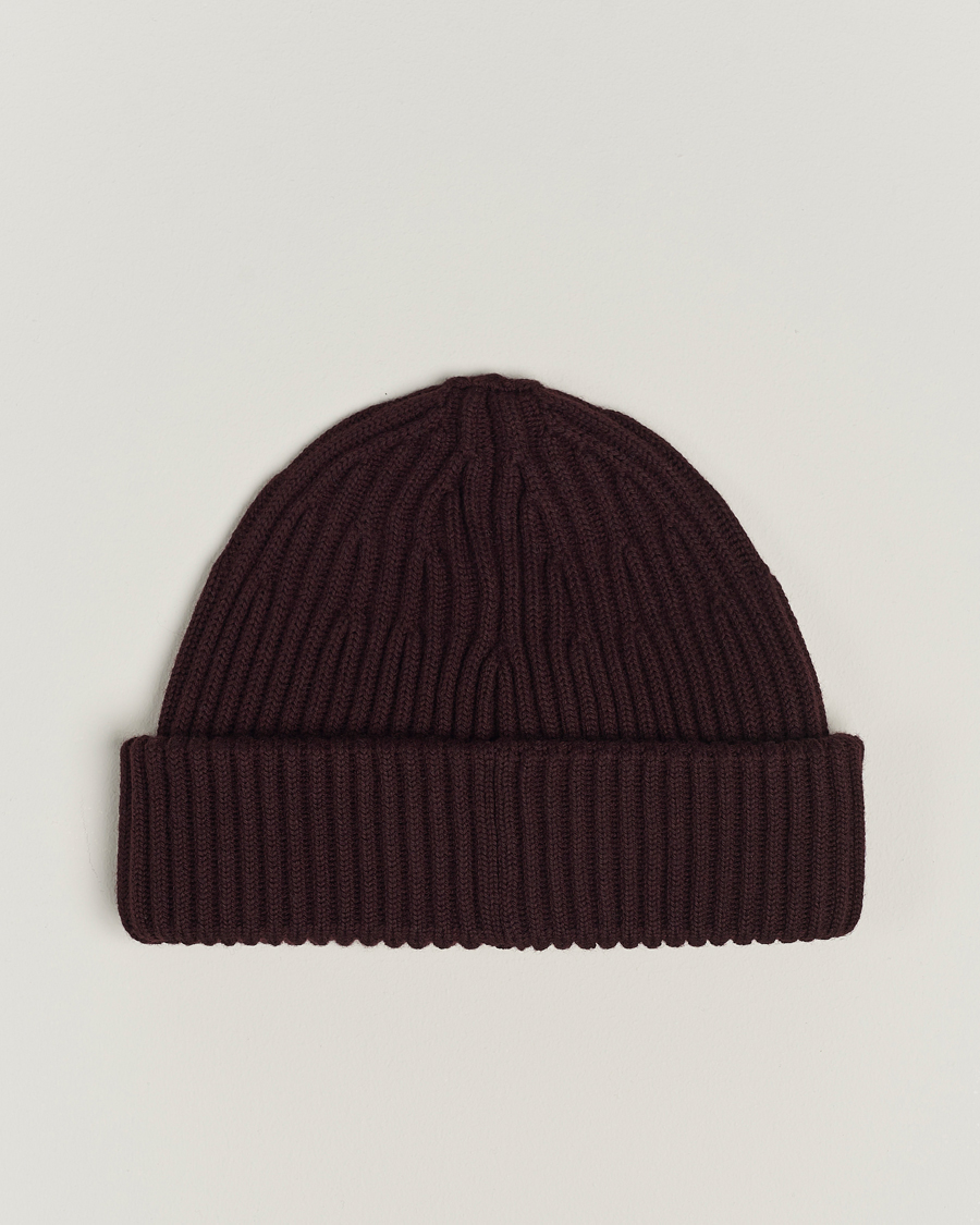Uomini | Stone Island Full Rib Wool Beanie Dark Burgundy | Stone Island | Full Rib Wool Beanie Dark Burgundy