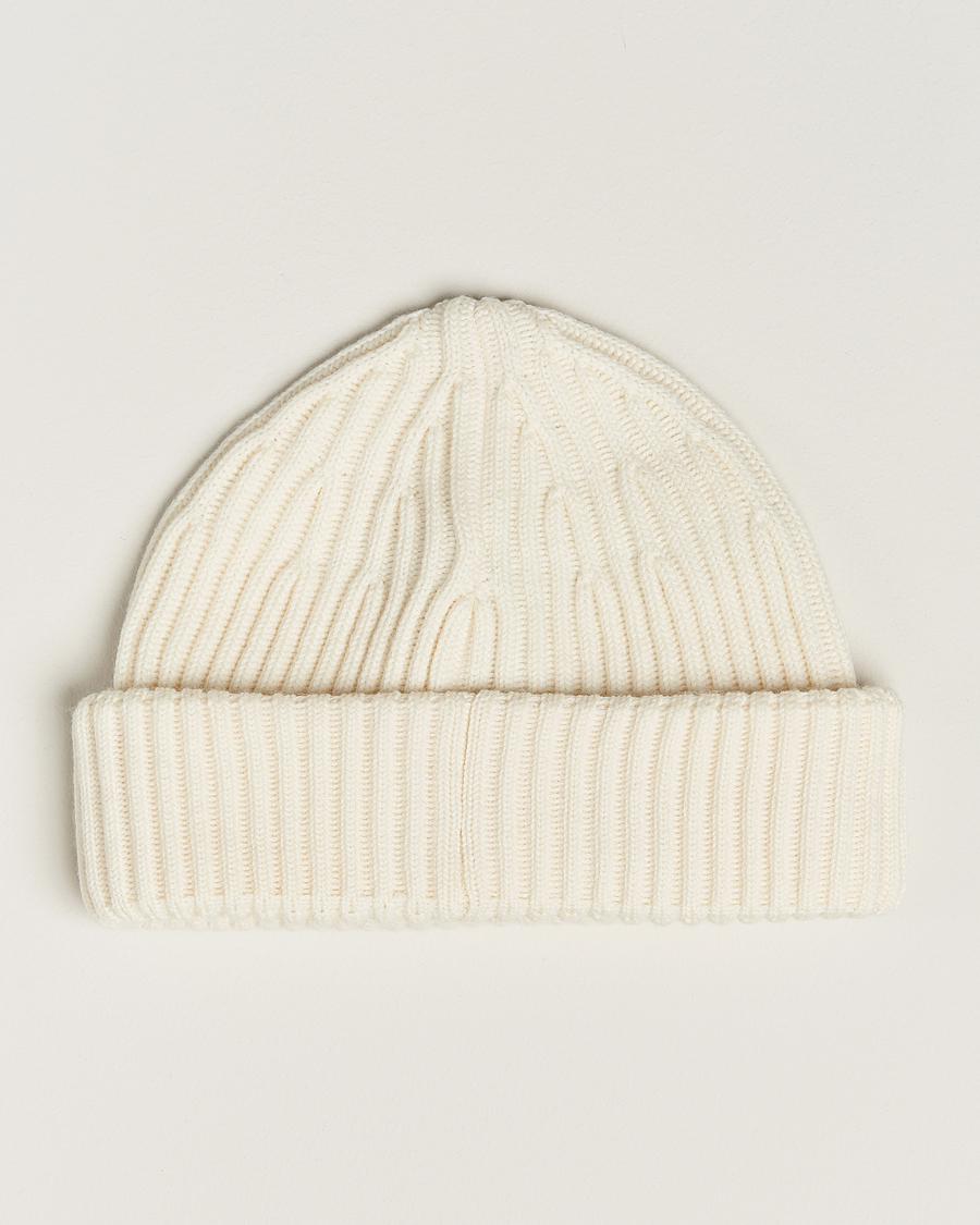 Uomini | Stone Island Full Rib Wool Beanie Natural | Stone Island | Full Rib Wool Beanie Natural
