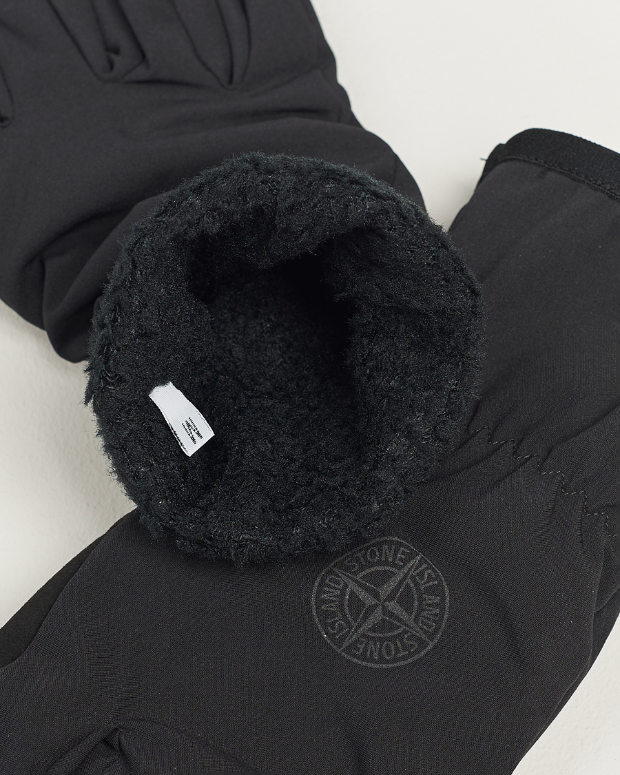 Uomini | Stone Island Soft Shell-R_e Recycled Gloves Black | Stone Island | Soft Shell-R_e Recycled Gloves Black