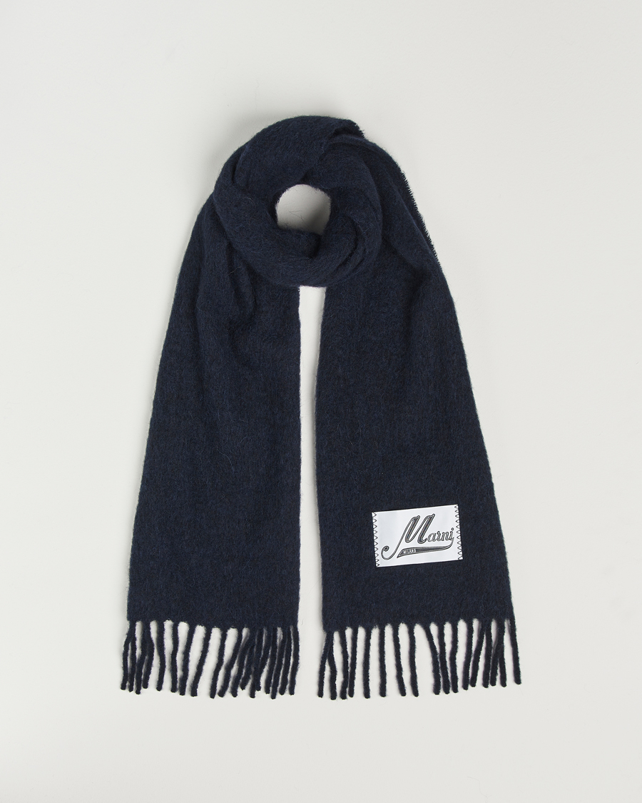 Uomini | Marni Brushed Alpaca Scarf Blublack | Marni | Brushed Alpaca Scarf Blublack