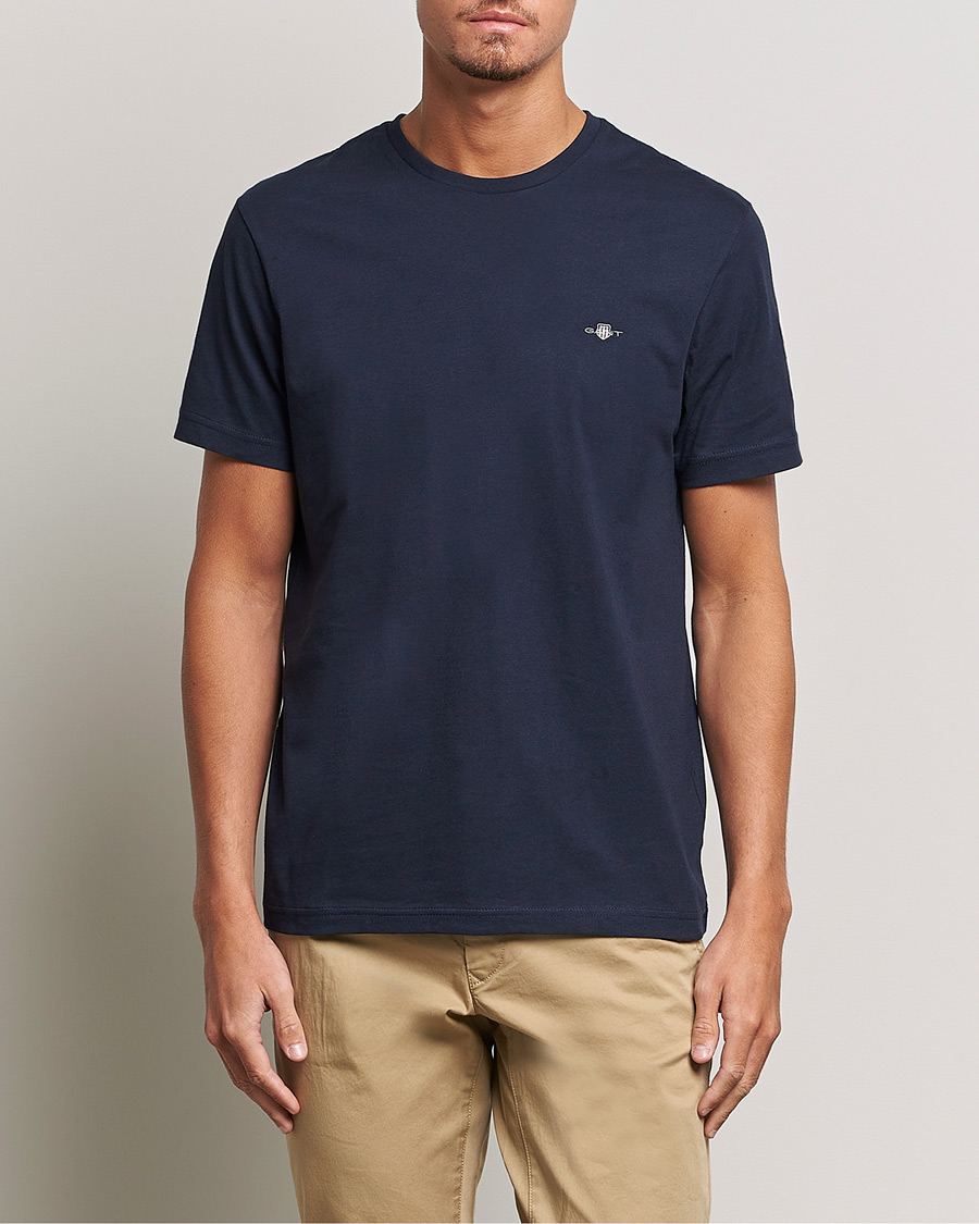 Uomini | T-shirt | Gant | The Original Solid T-Shirt Evening Blue