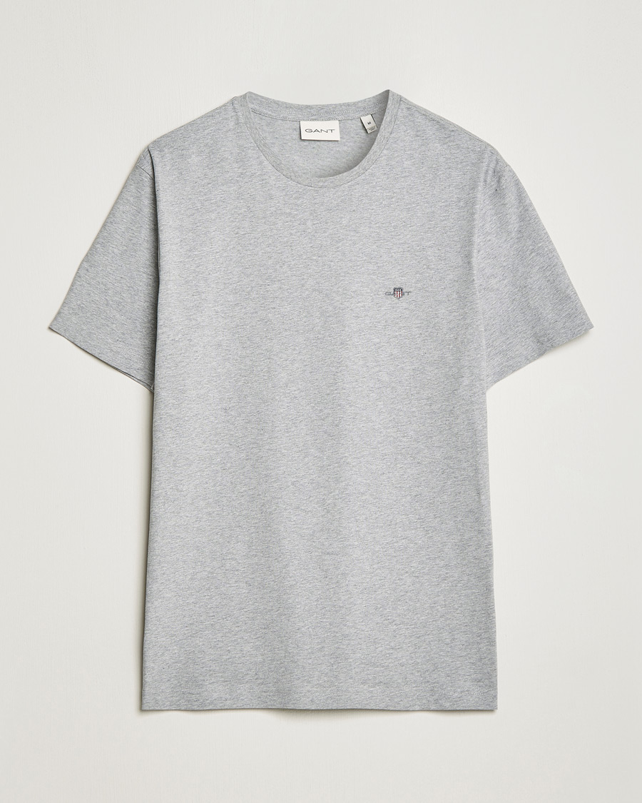 Uomini | T-shirt | Gant | The Original Solid T-Shirt Grey Melange