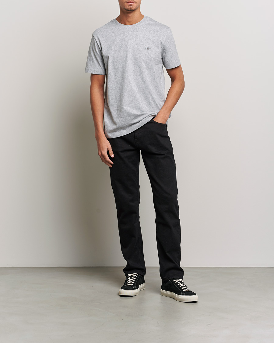 Uomini | T-shirt | Gant | The Original Solid T-Shirt Grey Melange